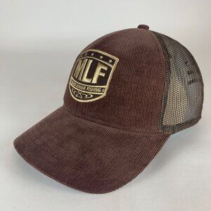 Major League Fishing MLF Brown Corduroy Snapback Trucker Hat New